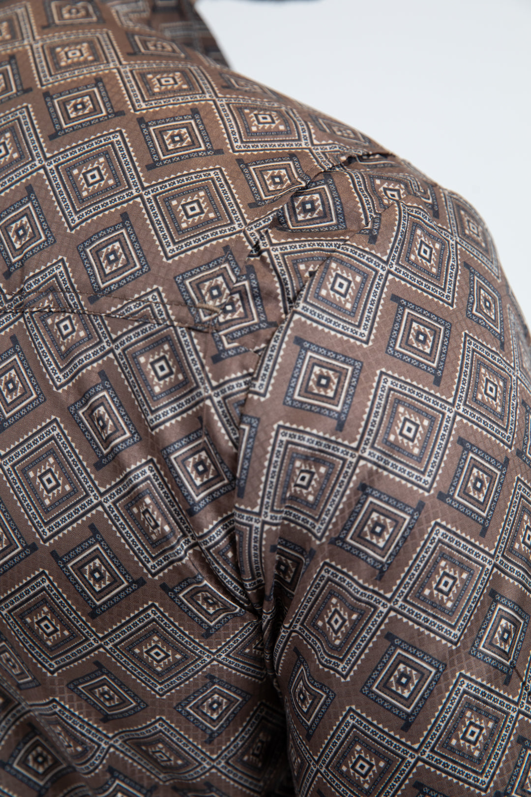 Men's Performance Western Short Sleeve Brown Shirt