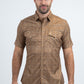 Men's Performance Western Short Sleeve Camel Shirt