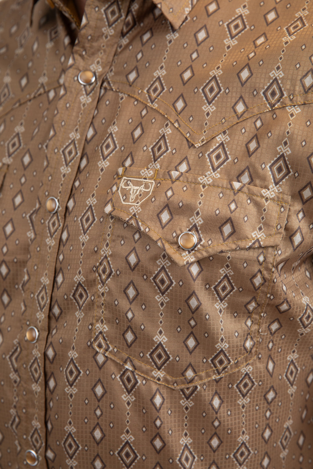 Men's Performance Western Short Sleeve Camel Shirt