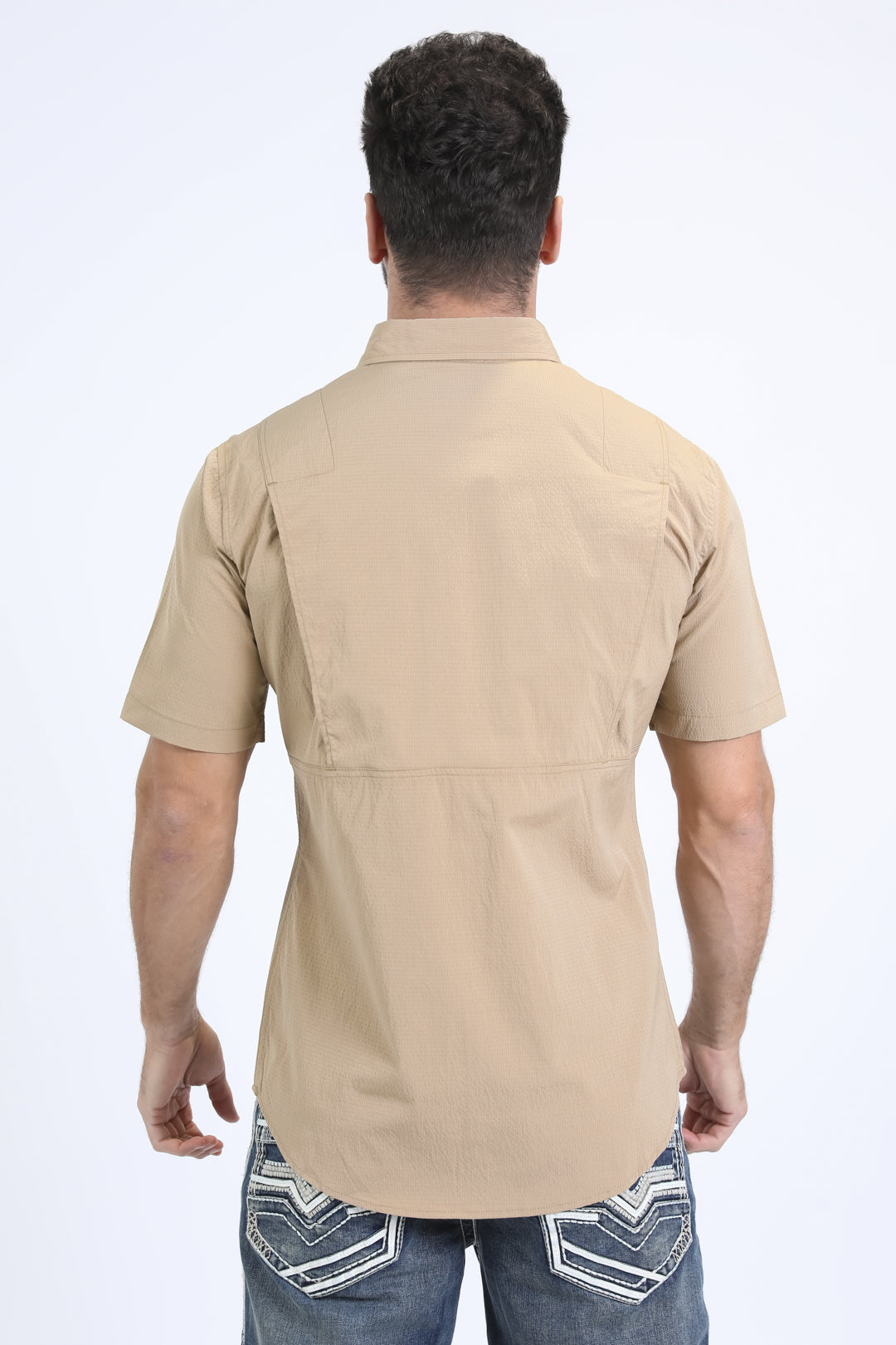 Men's Performance Western Short Sleeve Khaki Shirt