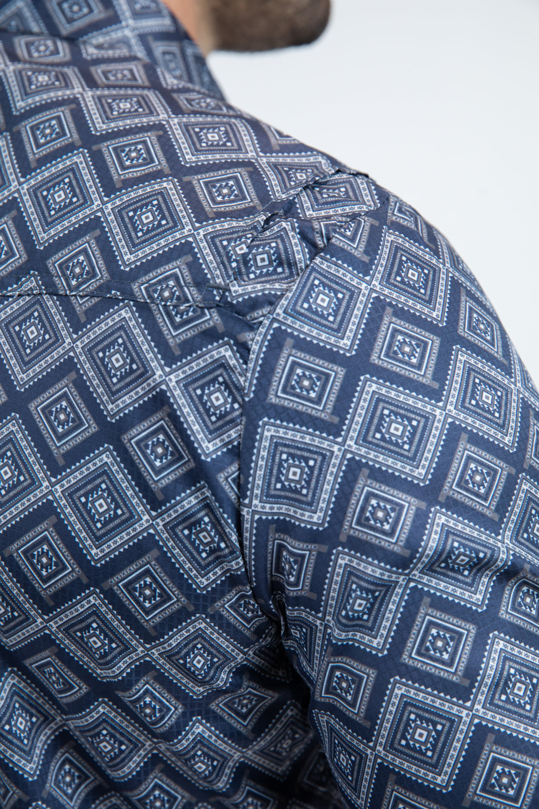 Men's Performance Western Short Sleeve Navy Shirt