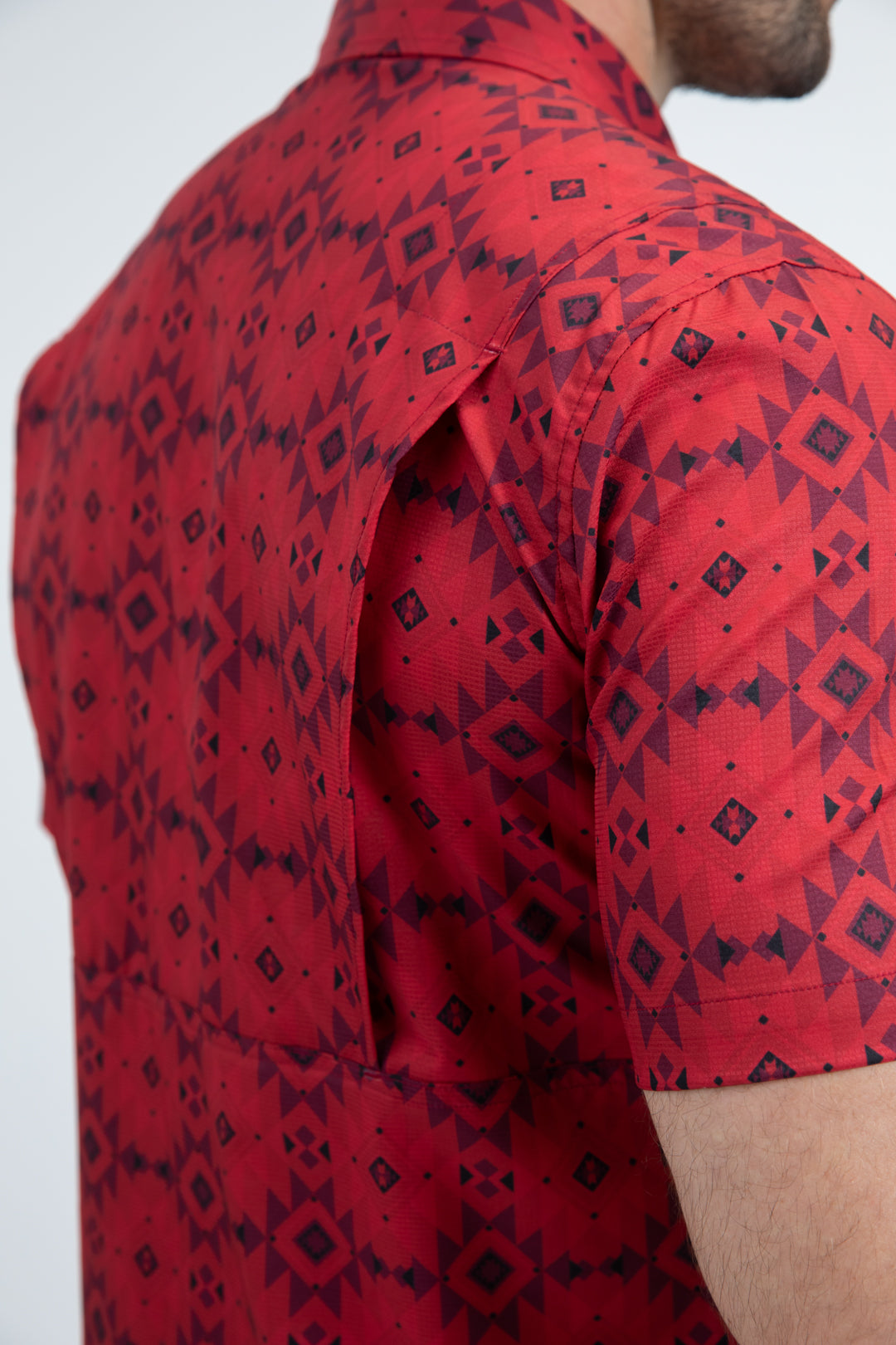 Men's Performance Western Short Sleeve Red Shirt