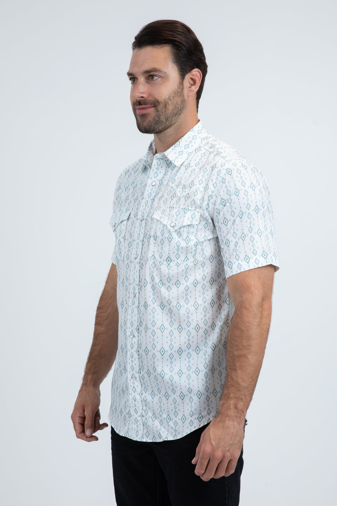 Men's Performance Western Short Sleeve White Shirt