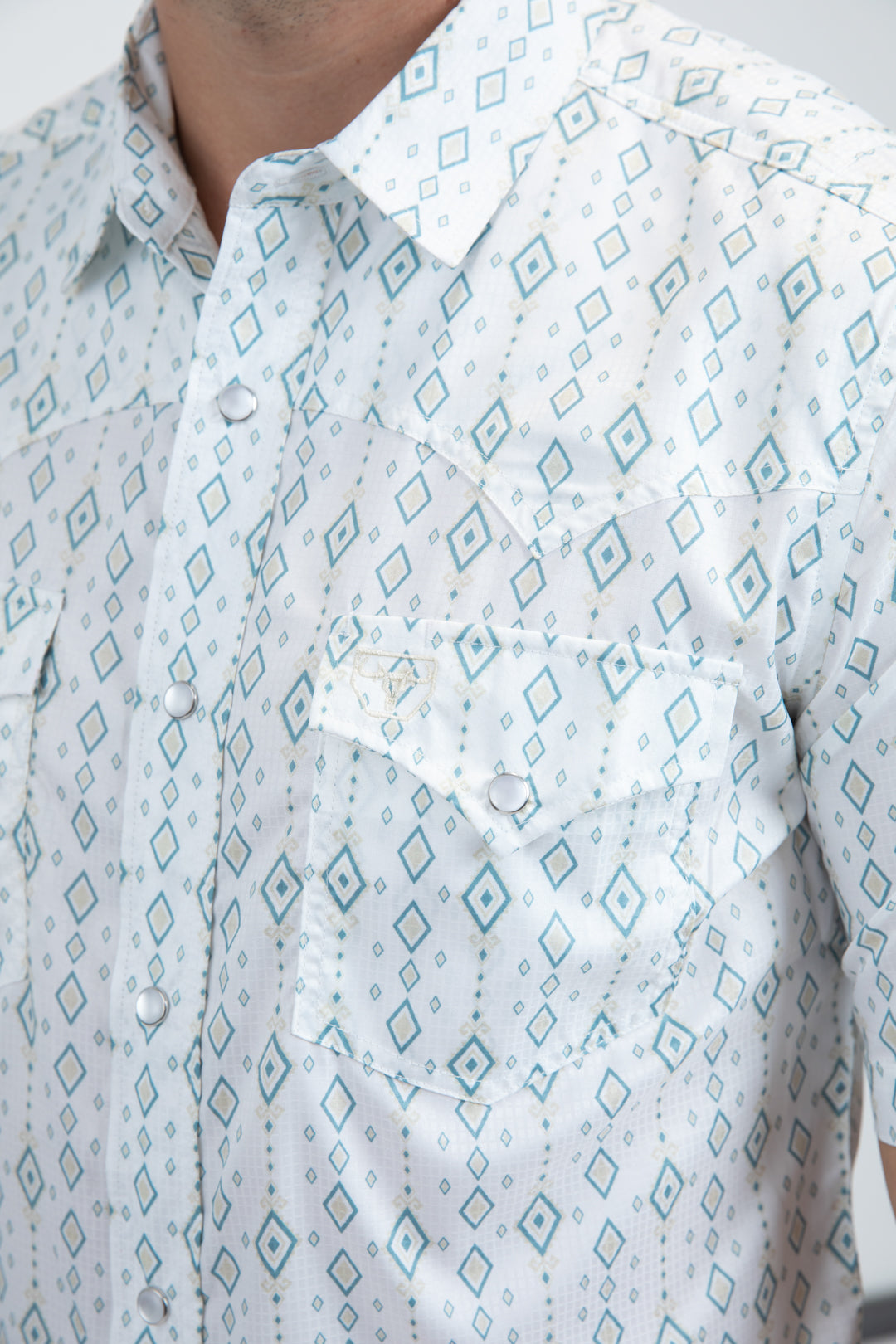 Men's Performance Western Short Sleeve White Shirt