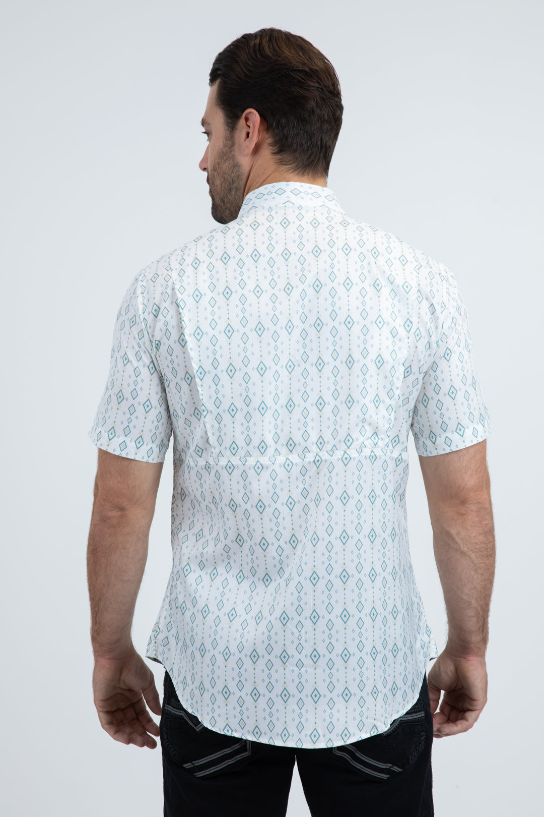 Men's Performance Western Short Sleeve White Shirt