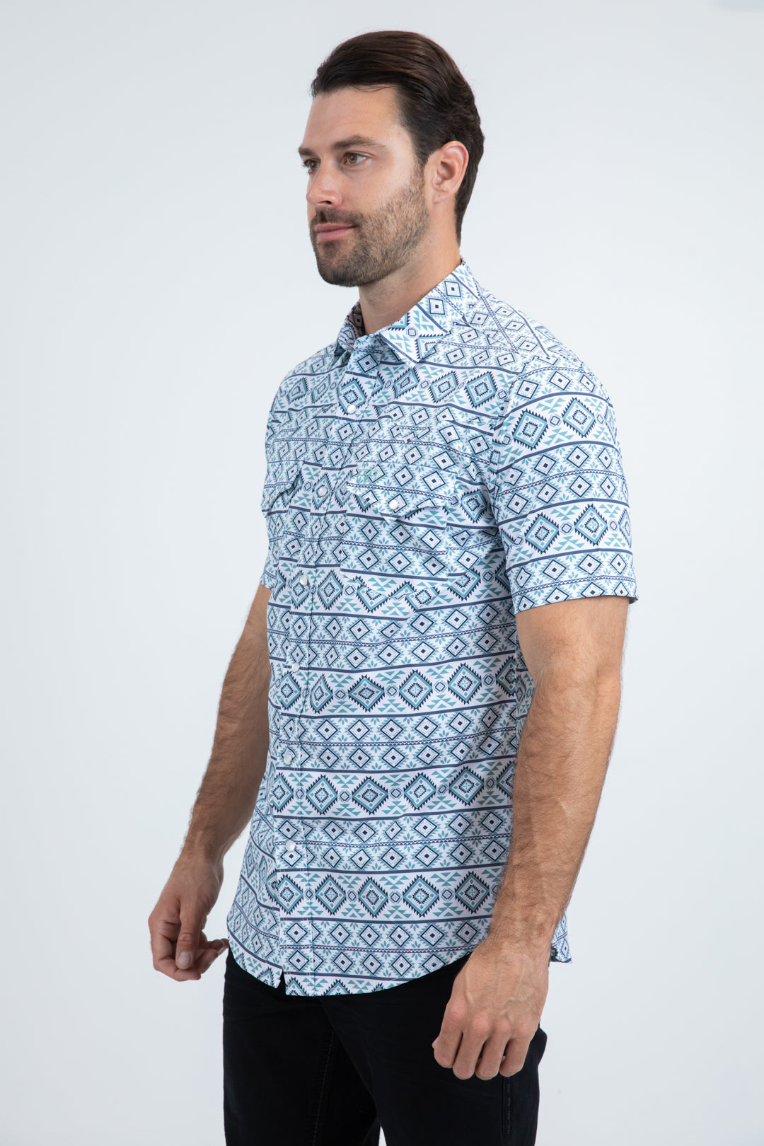Men's Performance Western Short Sleeve White Shirt