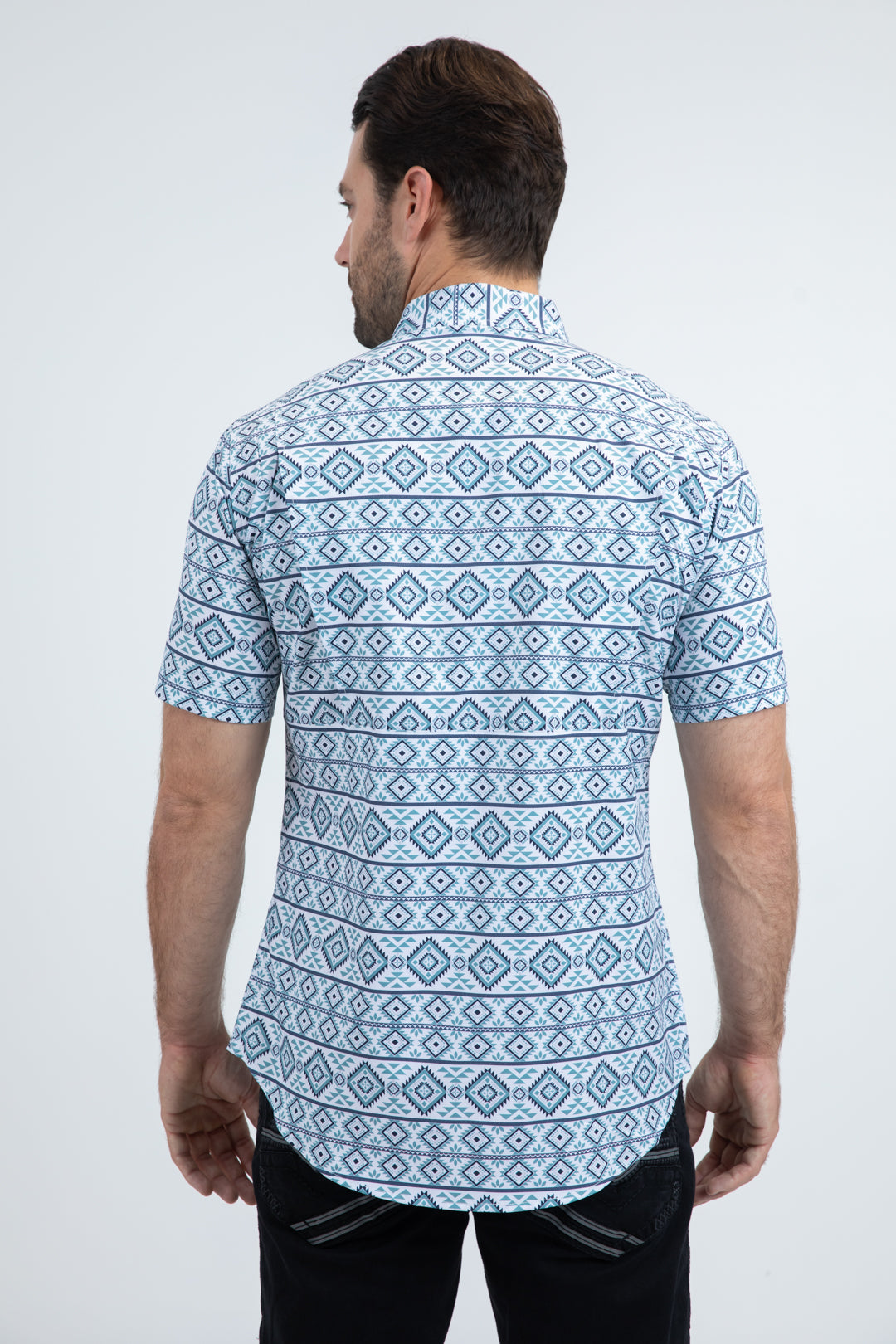 Men's Performance Western Short Sleeve White Shirt