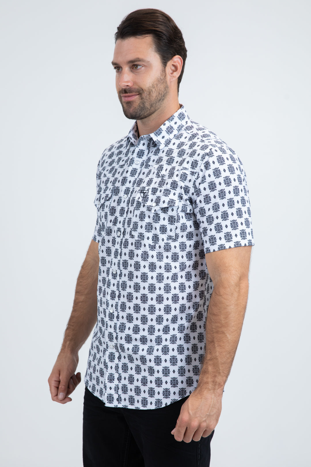 Men's Performance Western Short Sleeve White Shirt