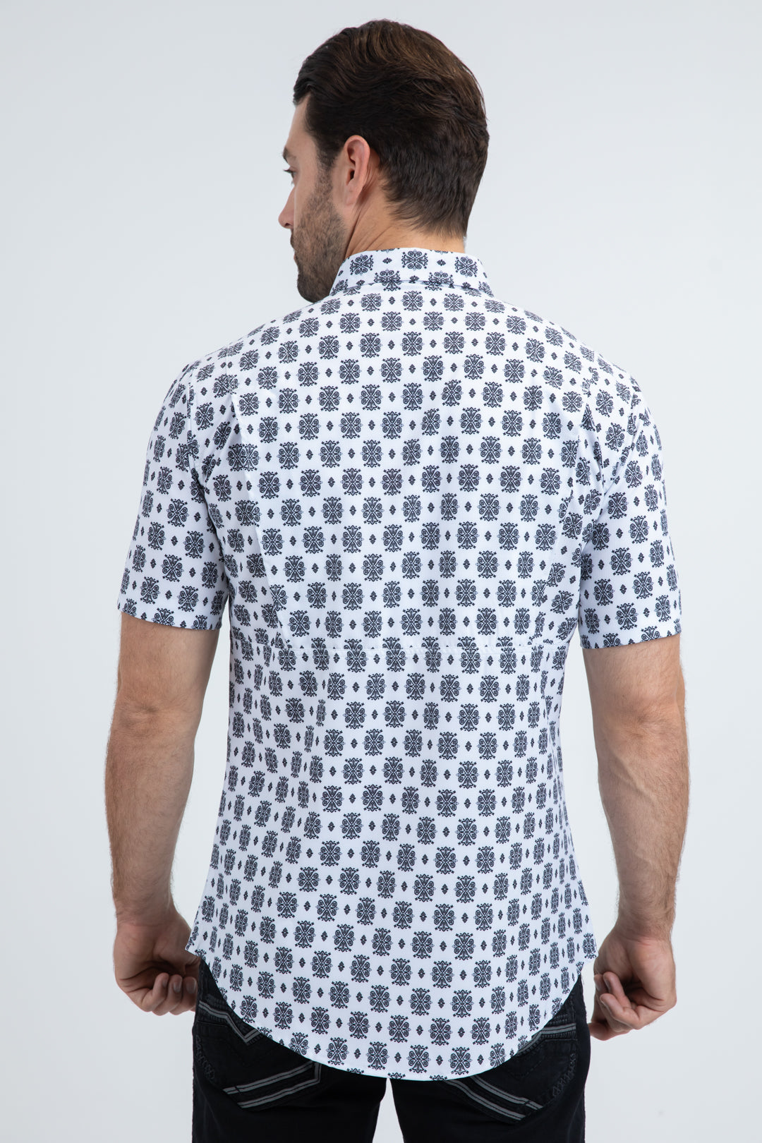Men's Performance Western Short Sleeve White Shirt