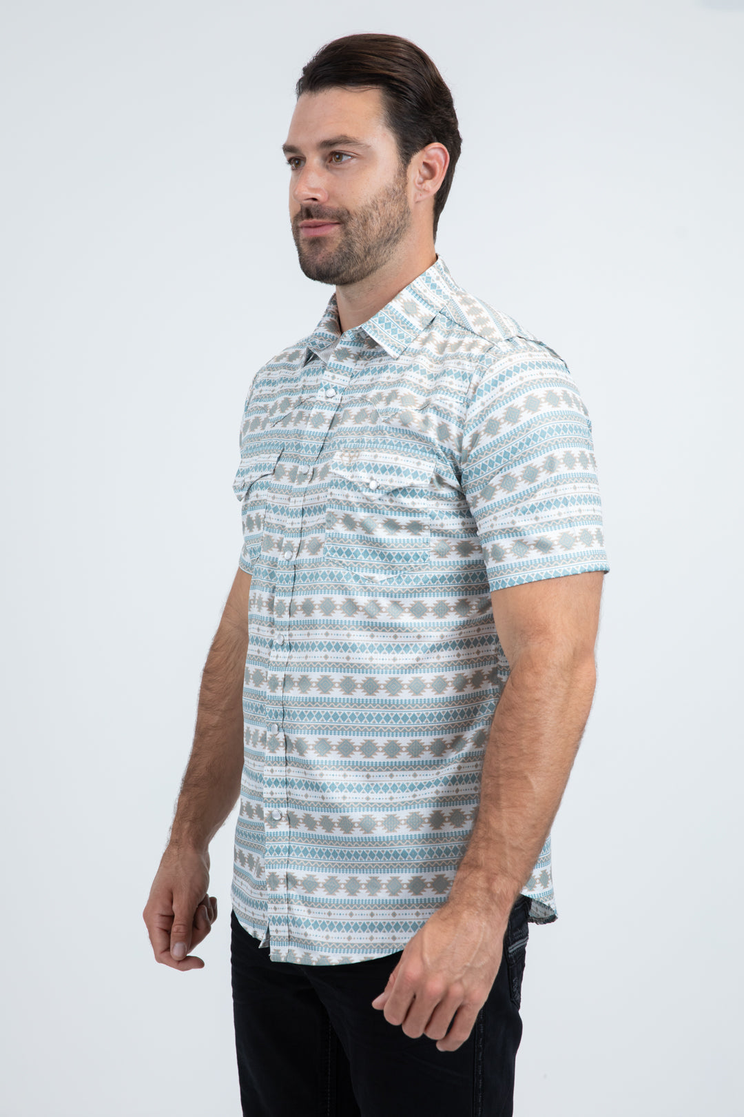 Men's Performance Western Short Sleeve White Shirt