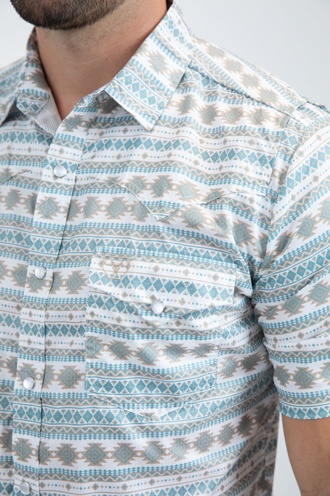 Men's Performance Western Short Sleeve White Shirt