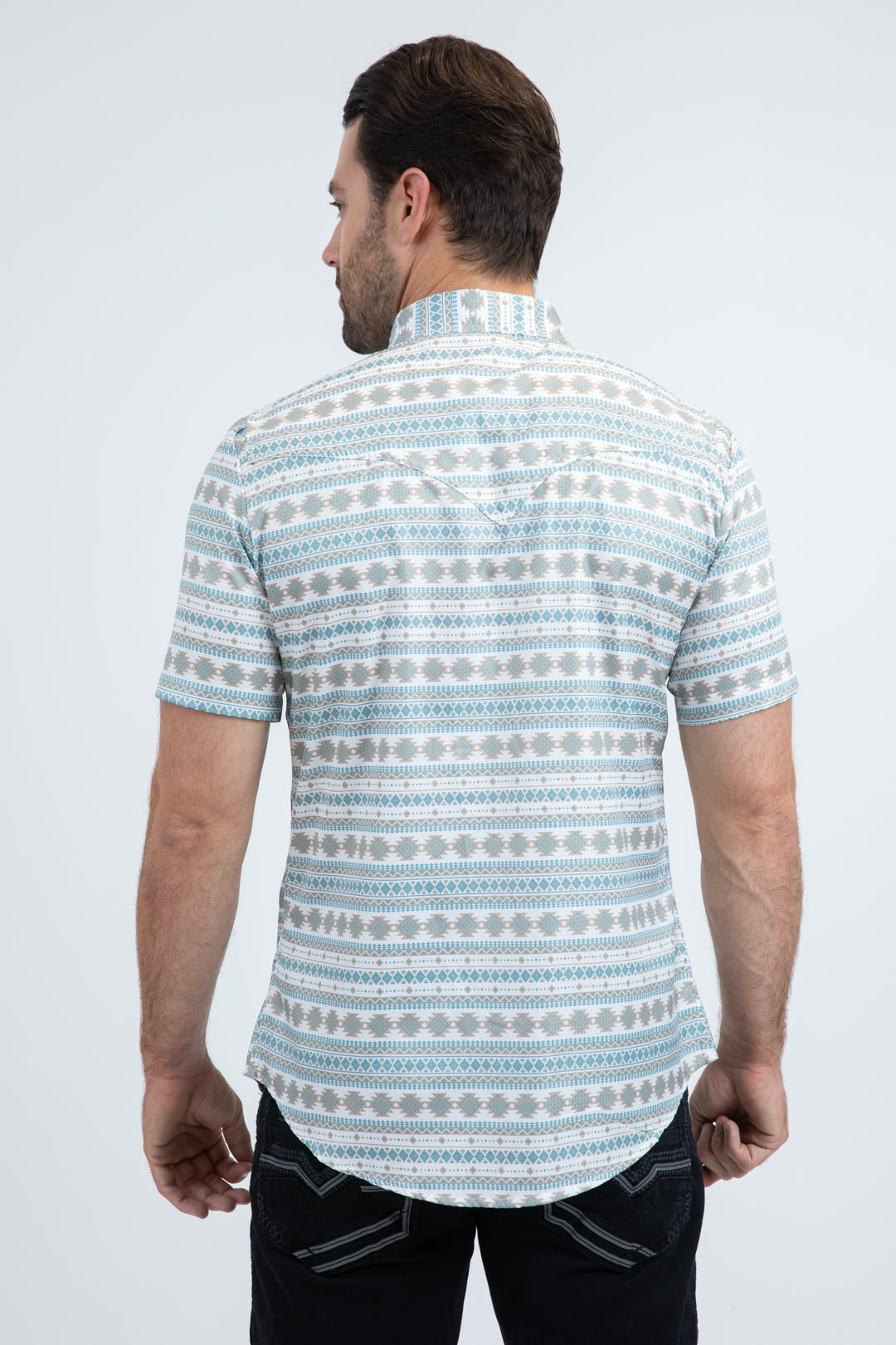 Men's Performance Western Short Sleeve White Shirt