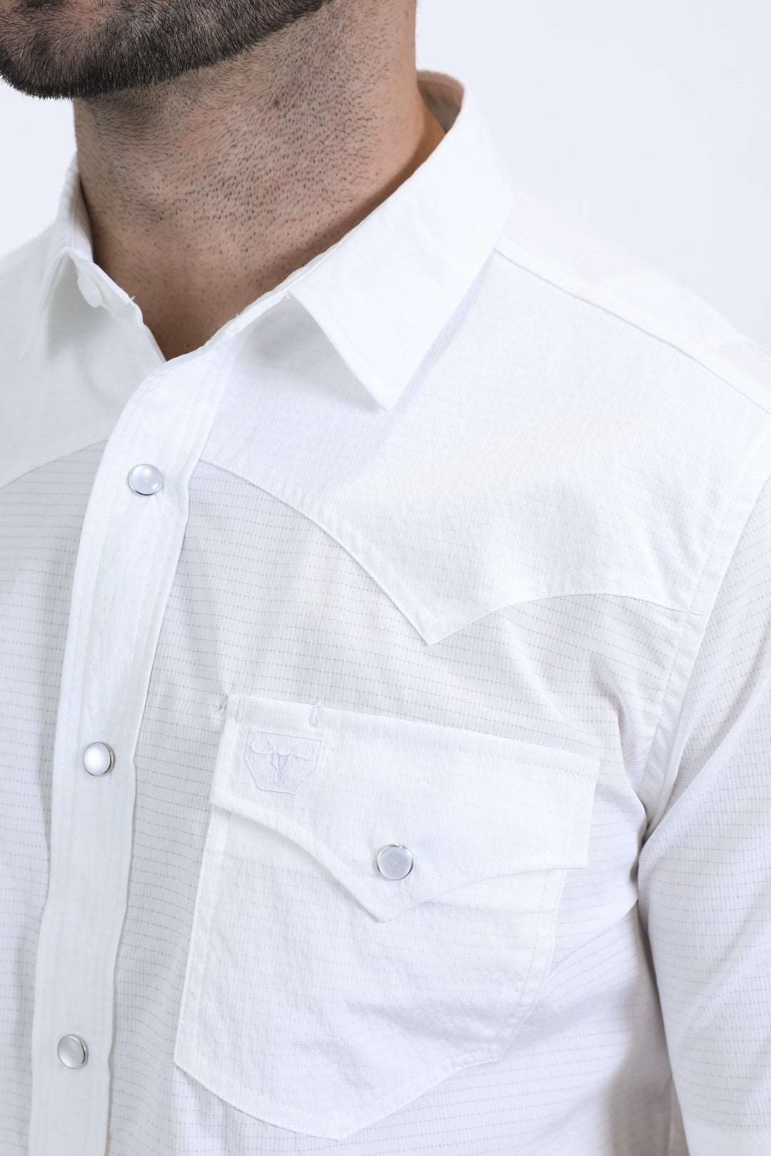 Men's Performance Western Short Sleeve White Shirt