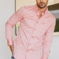 Men’s Single Pocket Logo Modern Fit Stretch Dress Shirt - Pink