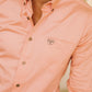 Men’s Single Pocket Logo Modern Fit Stretch Dress Shirt - Pink