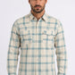 beige plaid western shirt men platini front