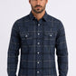 navy plaid western shirt men platini front