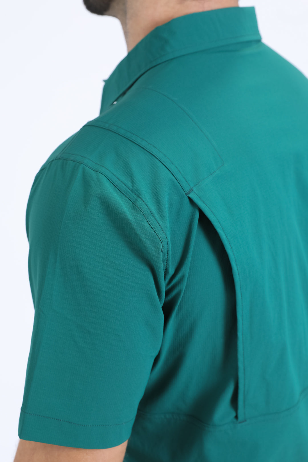 green portage performance shirt men platini detail-2
