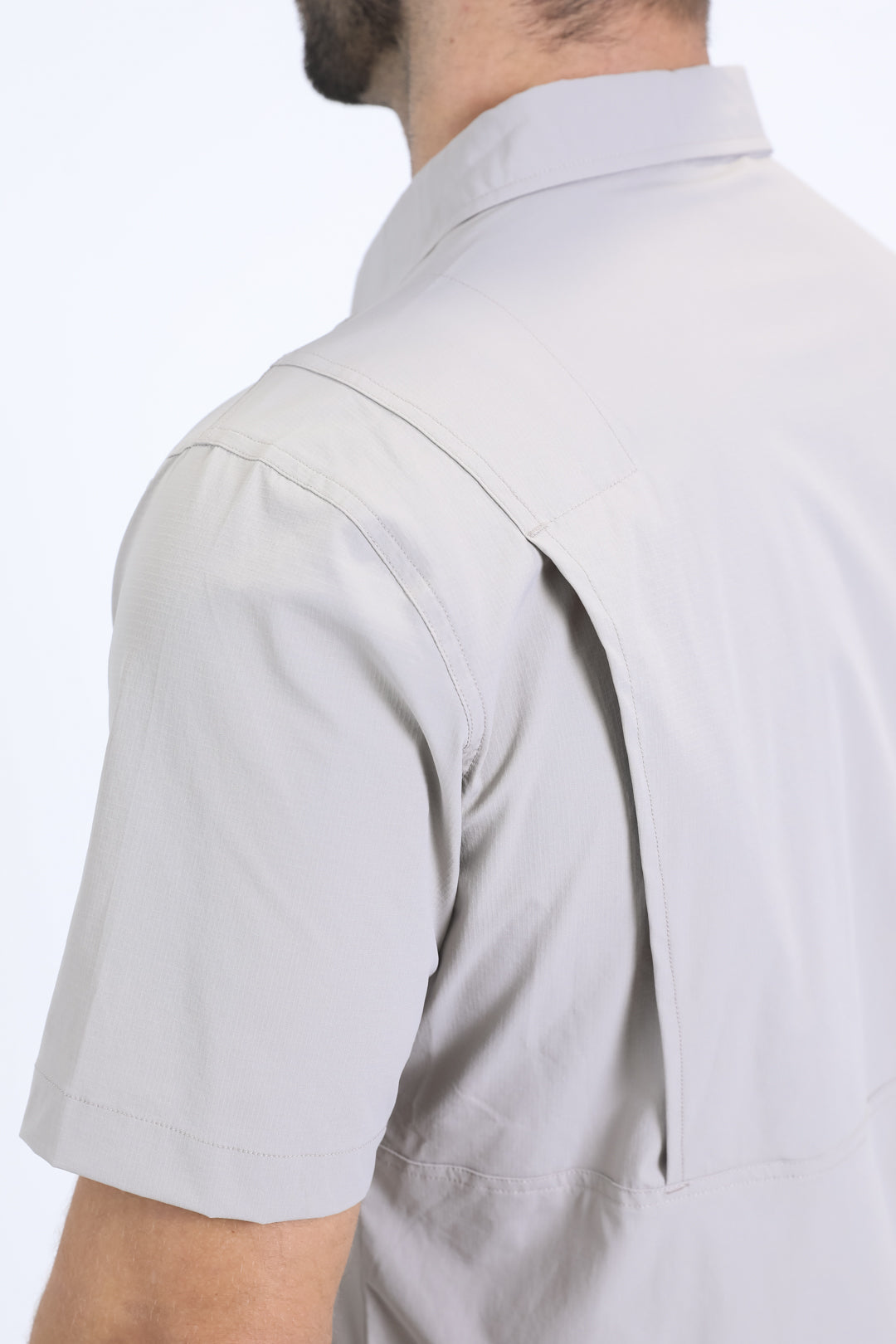 grey portage performance shirt men platini detail-2