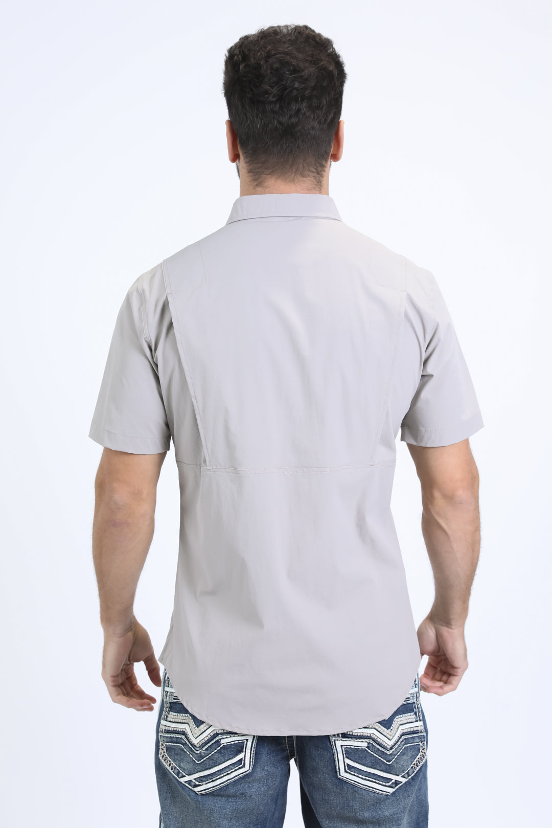 grey portage performance shirt men platini detail-3