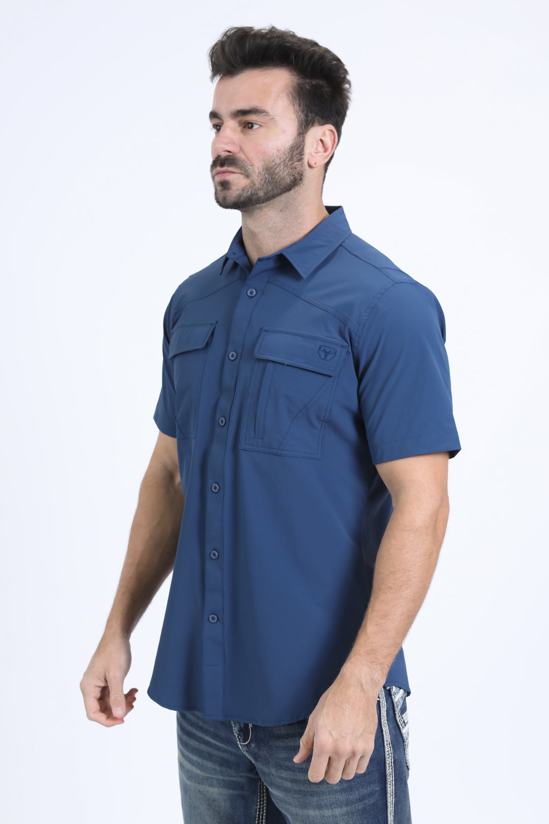 navy portage performance shirt men platini back