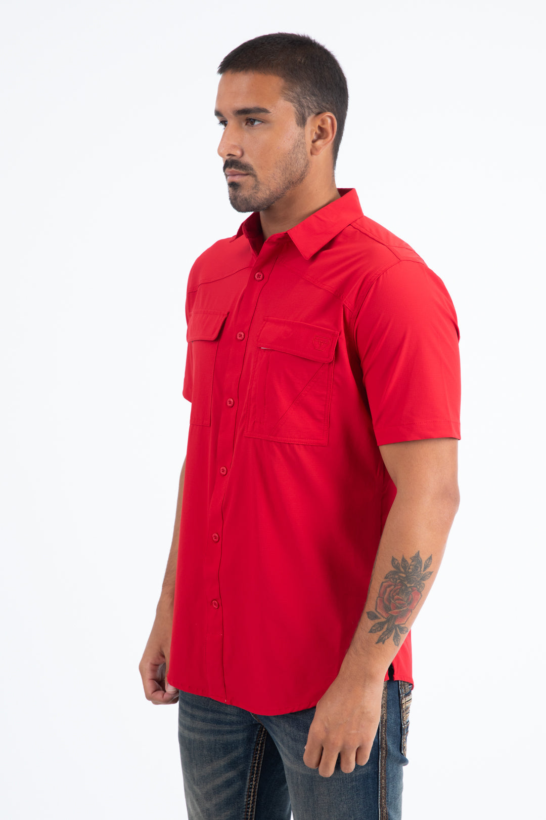 red portage performance shirt men platini back