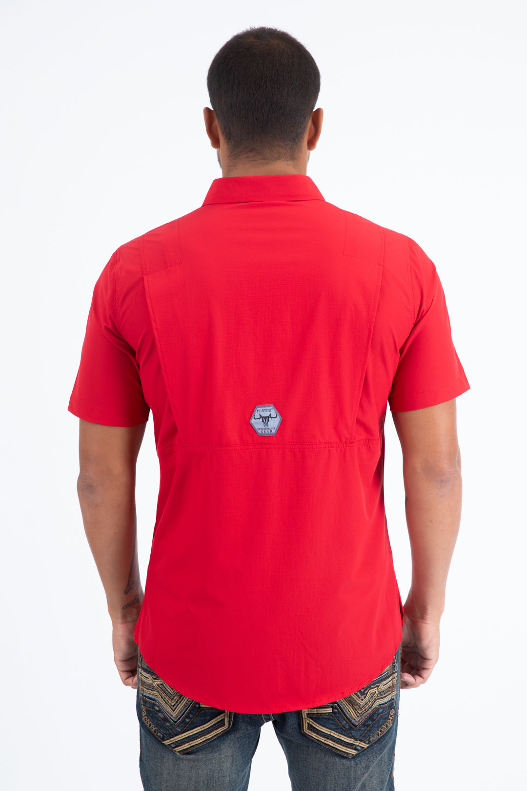 red portage performance shirt men platini detail-2