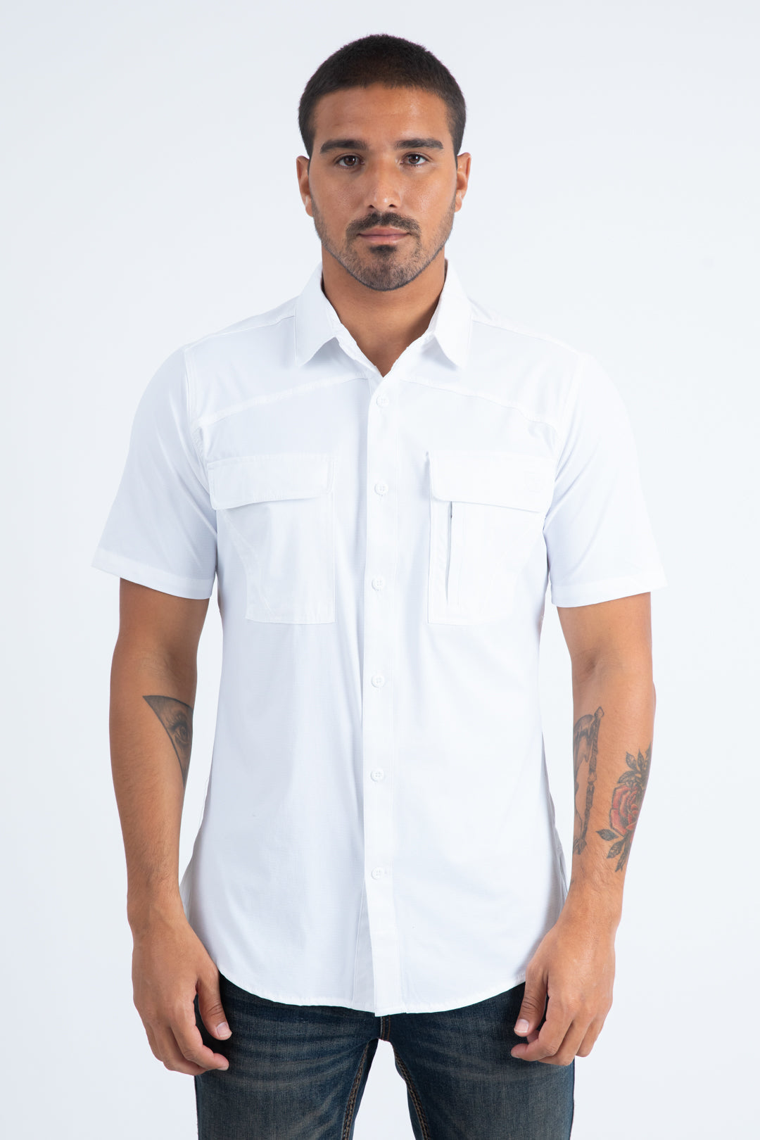 white portage performance shirt men platini detail-4
