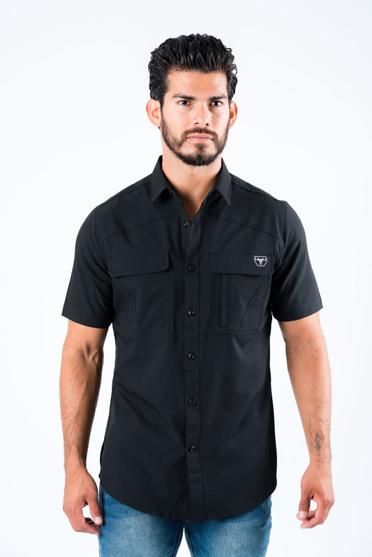 black portage performance shirt men platini front