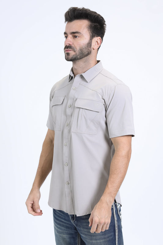 grey portage performance shirt men platini side