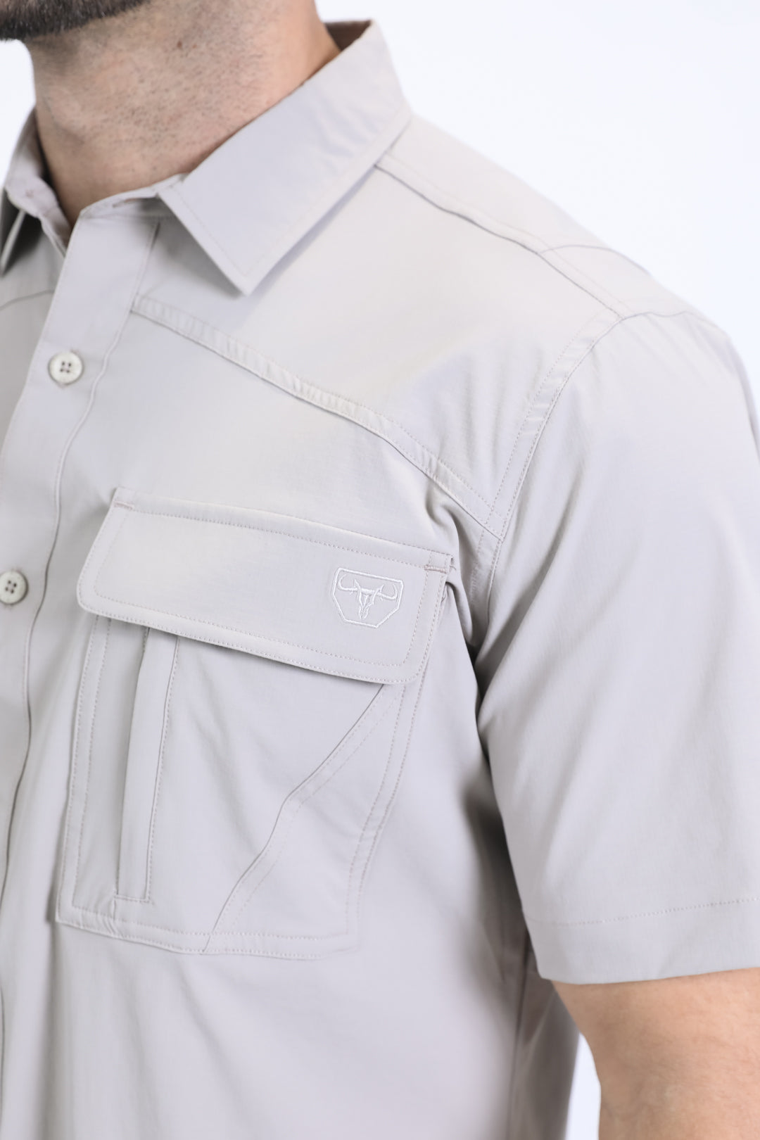 light grey portage performance shirt men platini detail