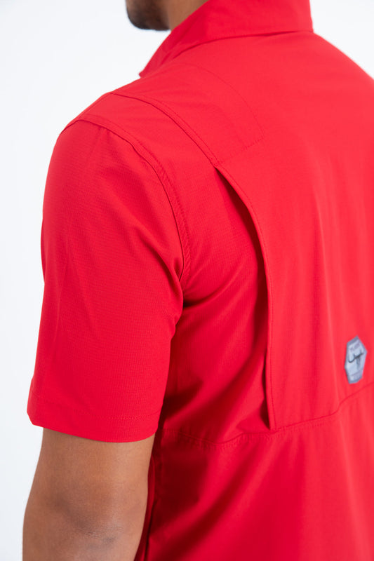 red portage performance shirt men platini detail