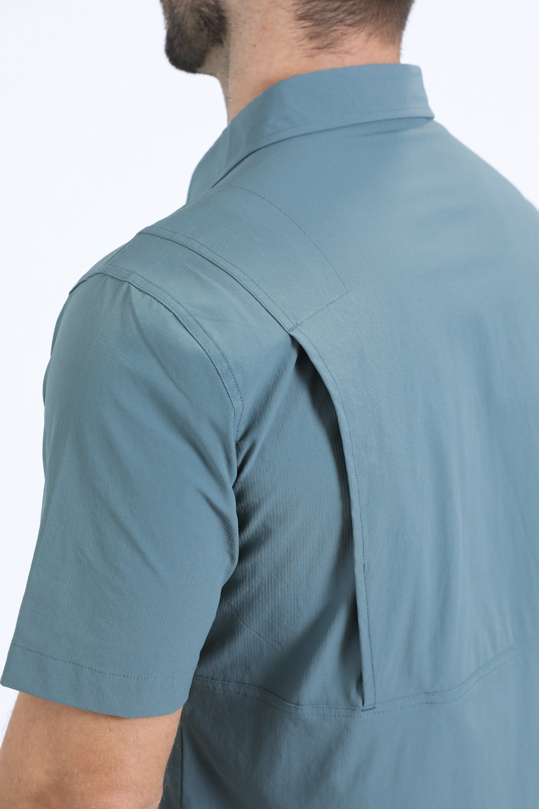 slate green portage performance shirt men platini detail-2