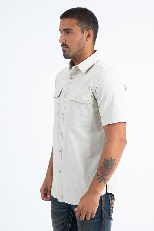 stone portage performance shirt men platini side
