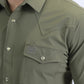 green prewitt western long sleeve shirt men platini detail