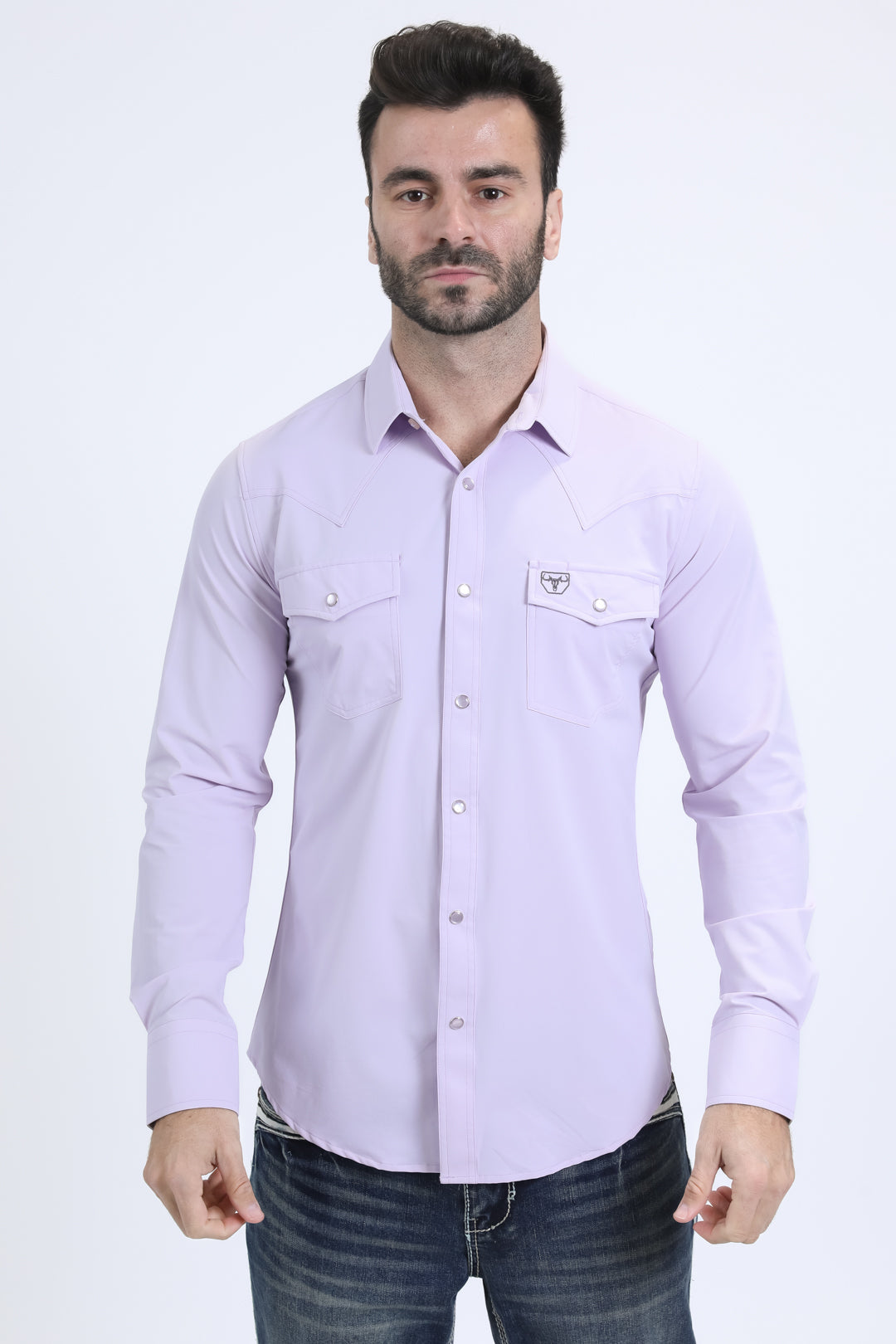 lilac prewitt western long sleeve shirt men platini back