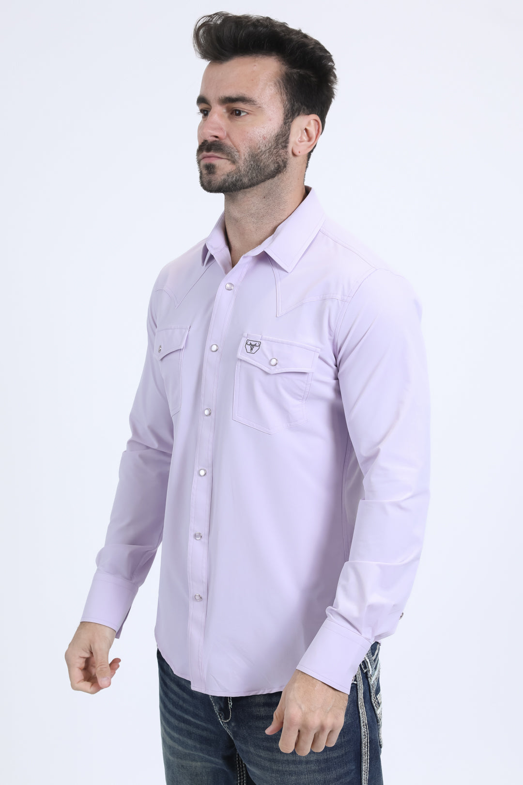 lilac prewitt western long sleeve shirt men platini detail