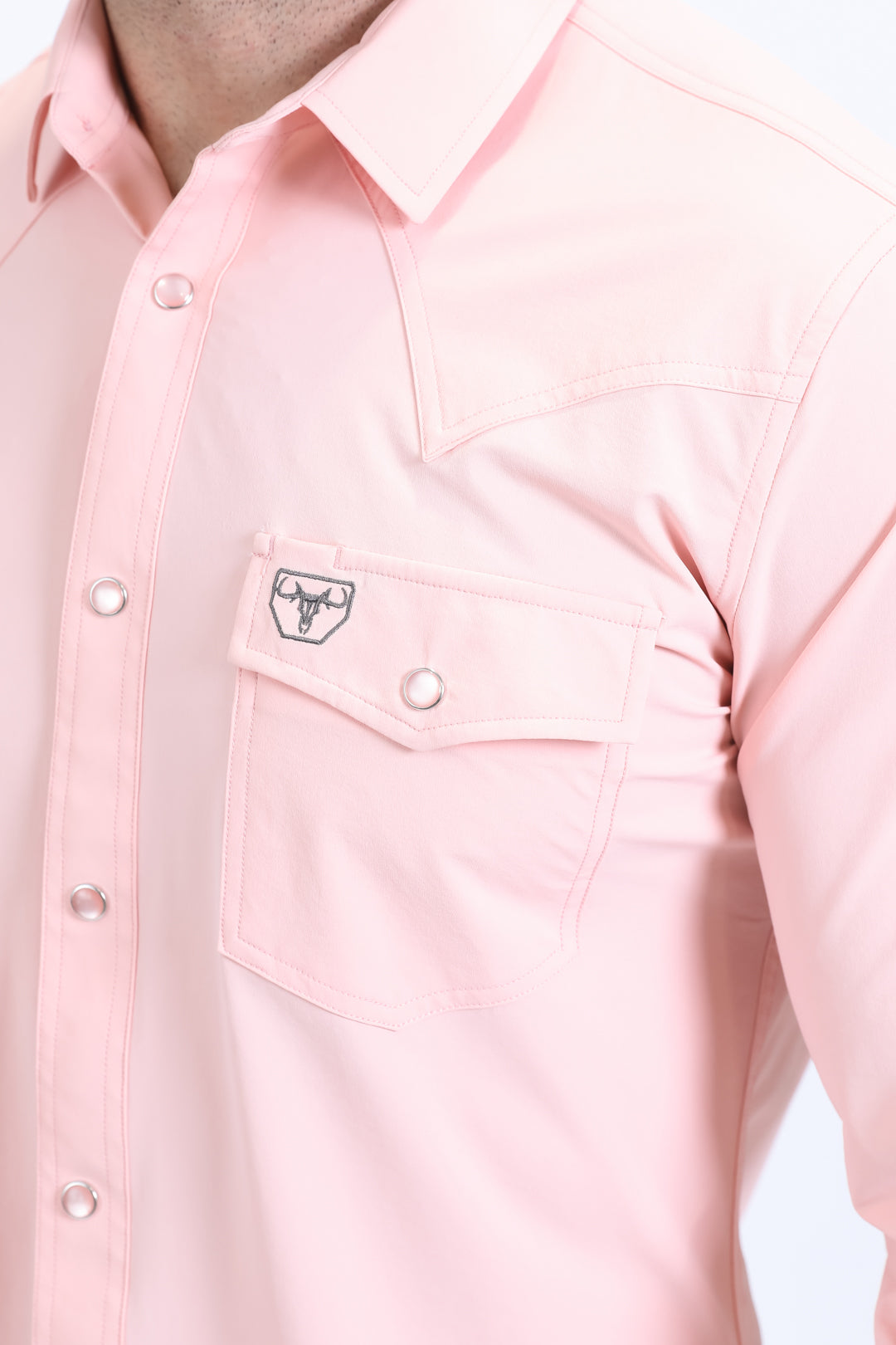 pink prewitt western long sleeve shirt men platini detail
