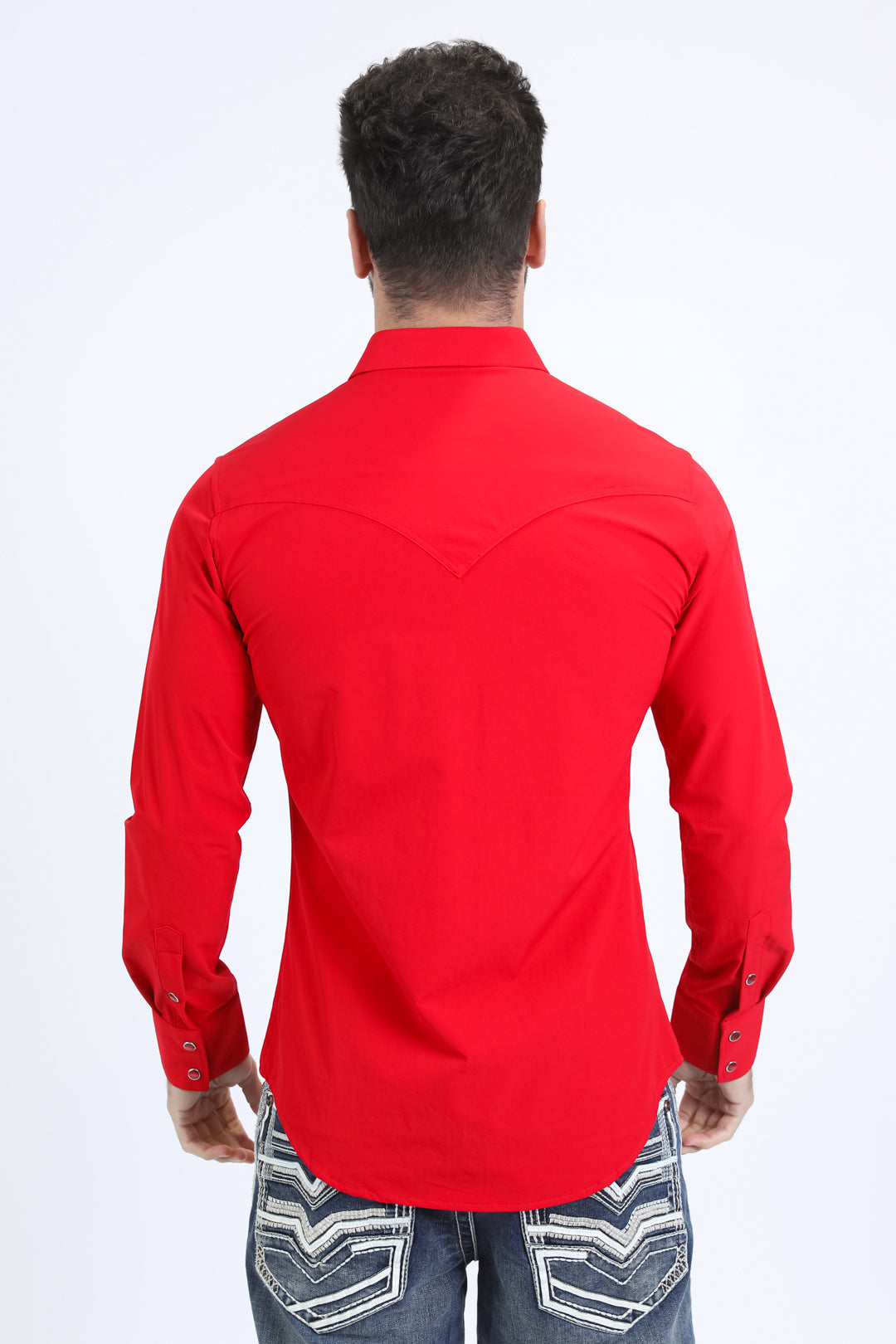 red prewitt western long sleeve shirt men platini detail