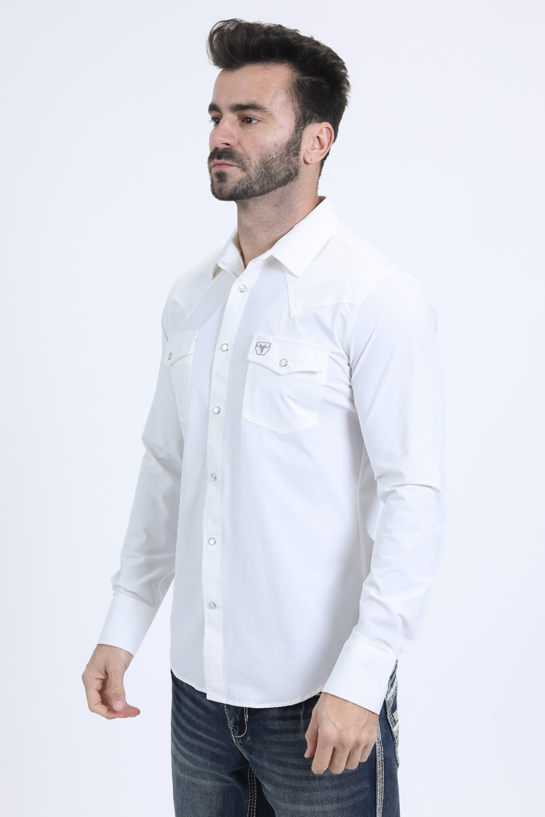 white prewitt western long sleeve shirt men platini back