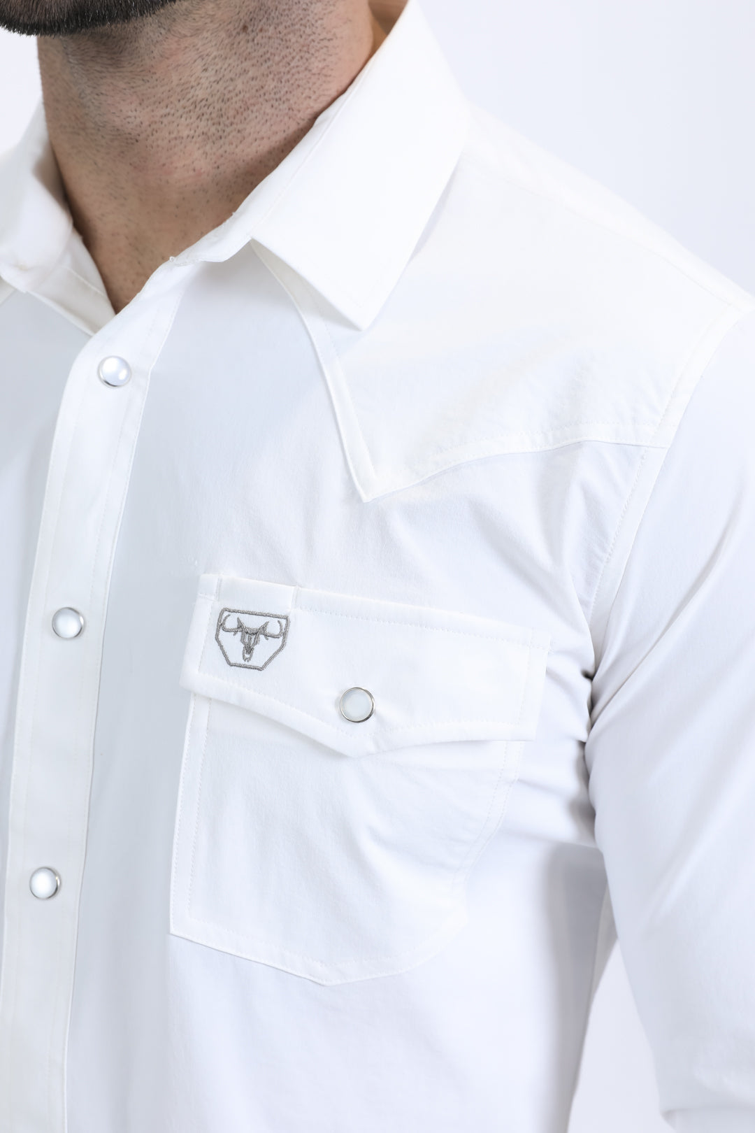 white prewitt western long sleeve shirt men platini detail