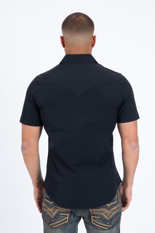 black prewitt western performance shirt men platini back