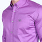 Men’s Single Pocket Logo Modern Fit Stretch Dress Shirt - Mauve