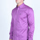 Men’s Single Pocket Logo Modern Fit Stretch Dress Shirt - Mauve