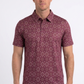 red aztec geometric performance polo men platini front