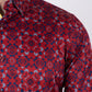 Small Print Satin Cotton/Spandex Long Sleeve Shirt