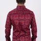 Small Print Satin Cotton/Spandex Long Sleeve Shirt