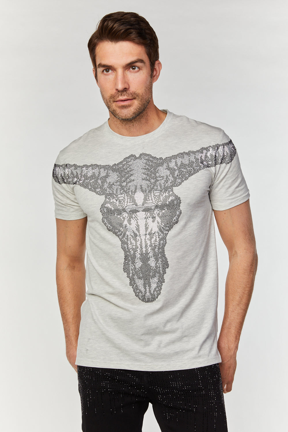 heather beige rhinestone tee side platini