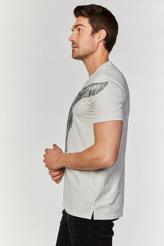 heather beige rhinestone tee detail platini