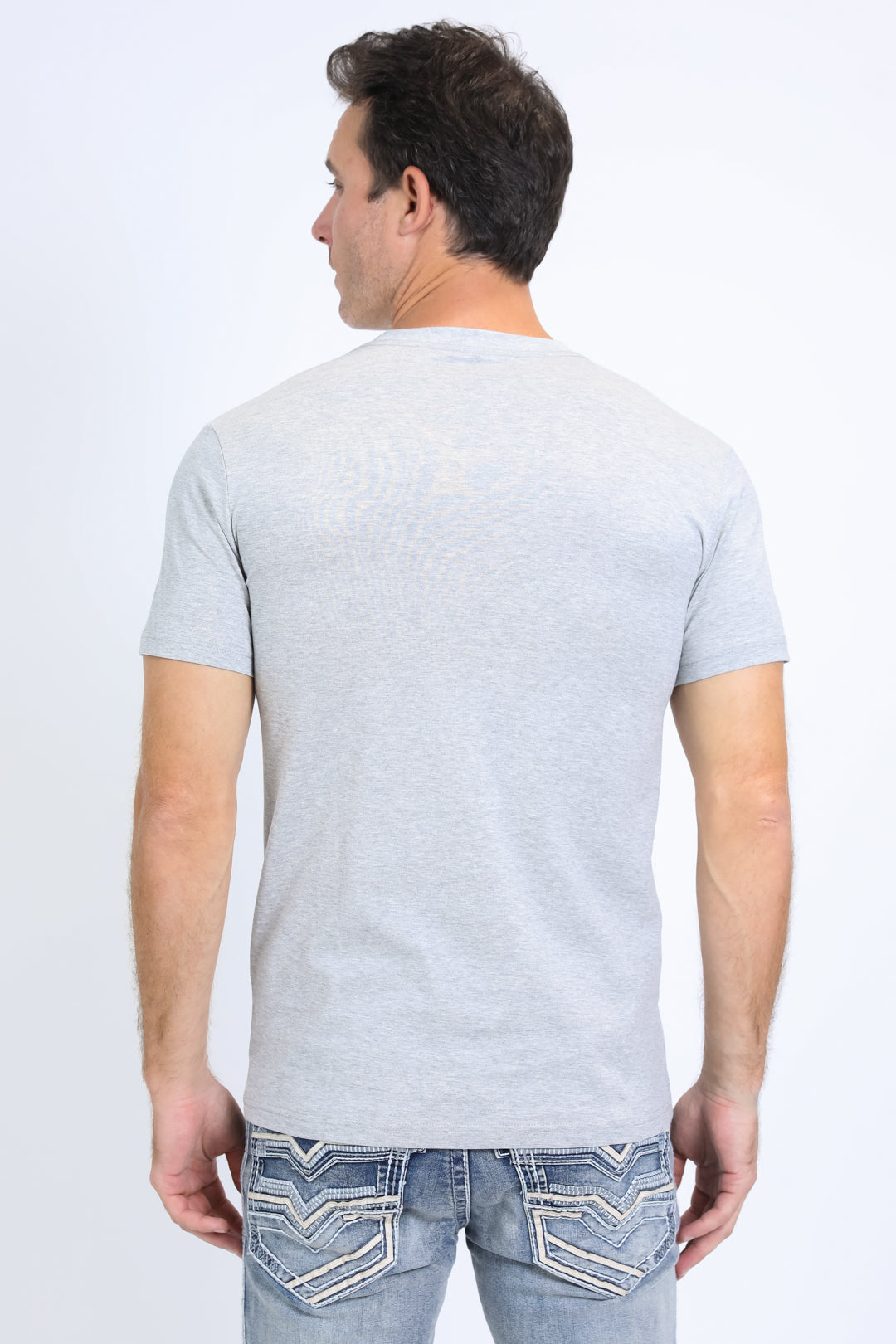 Men's Rooster Logo Cotton Gray T-Shirt